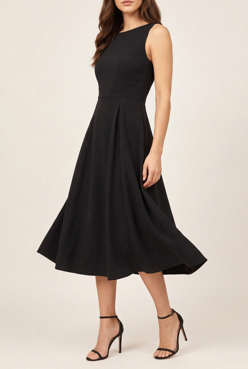 Sleeveless Fit-and-Flare Midi Dress
