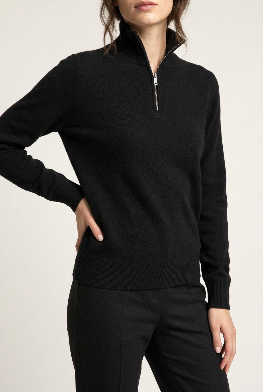 Half-Zip Stand-Collar Jumper