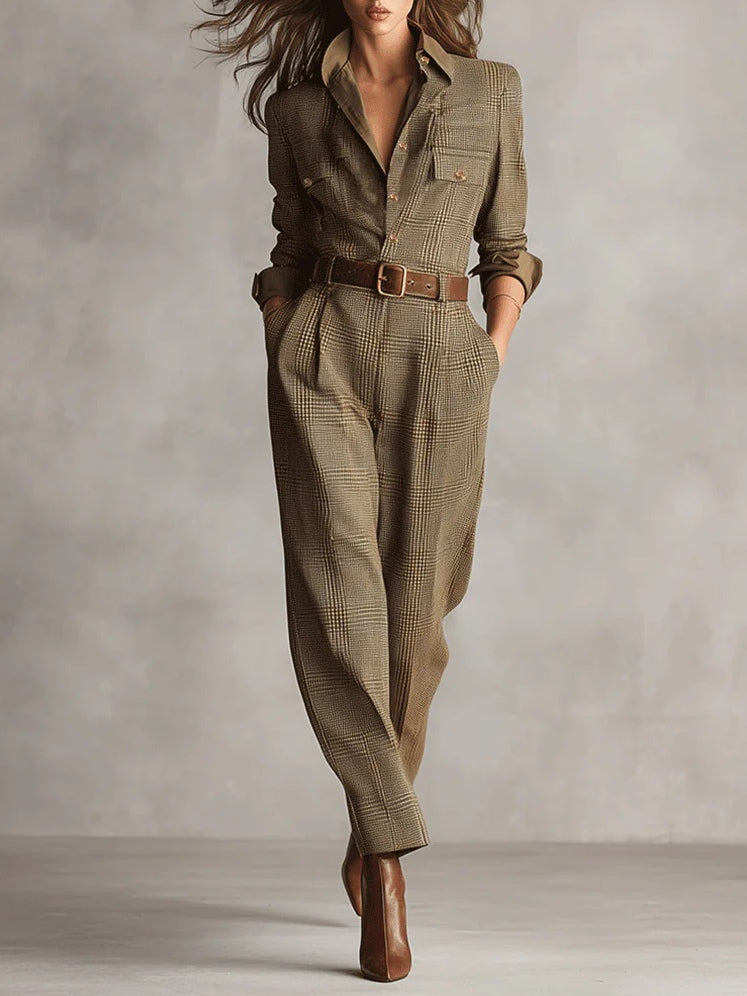 Tailored Belted Utility Jumpsuit