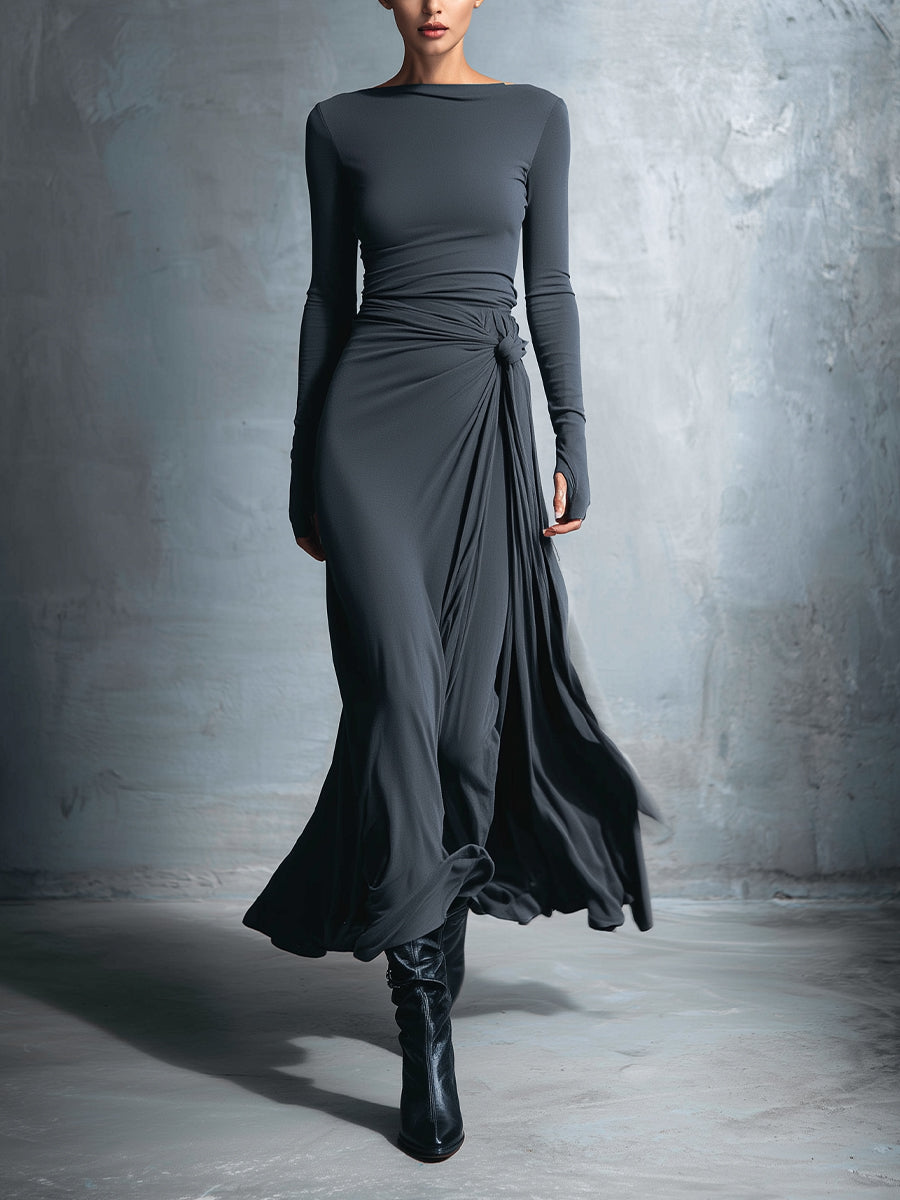 Long Sleeve Flowing Maxi Dress
