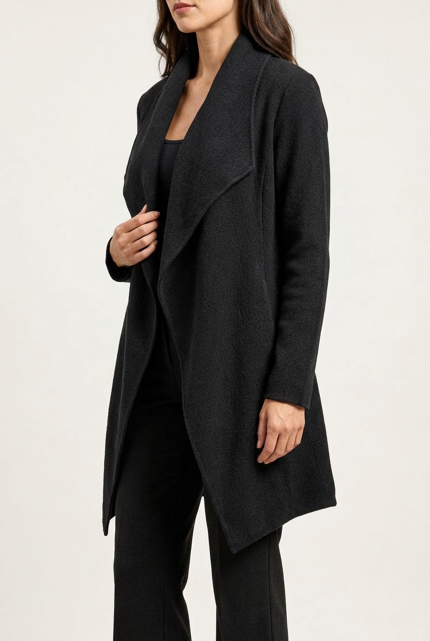Shawl-Collar Knitted Coat